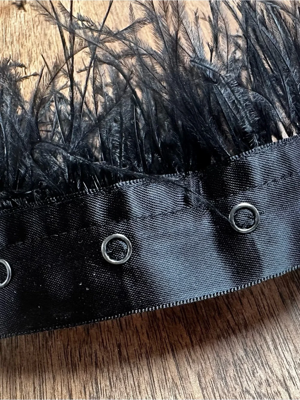J. Crew Black Maribou Sleeve Trim Accents